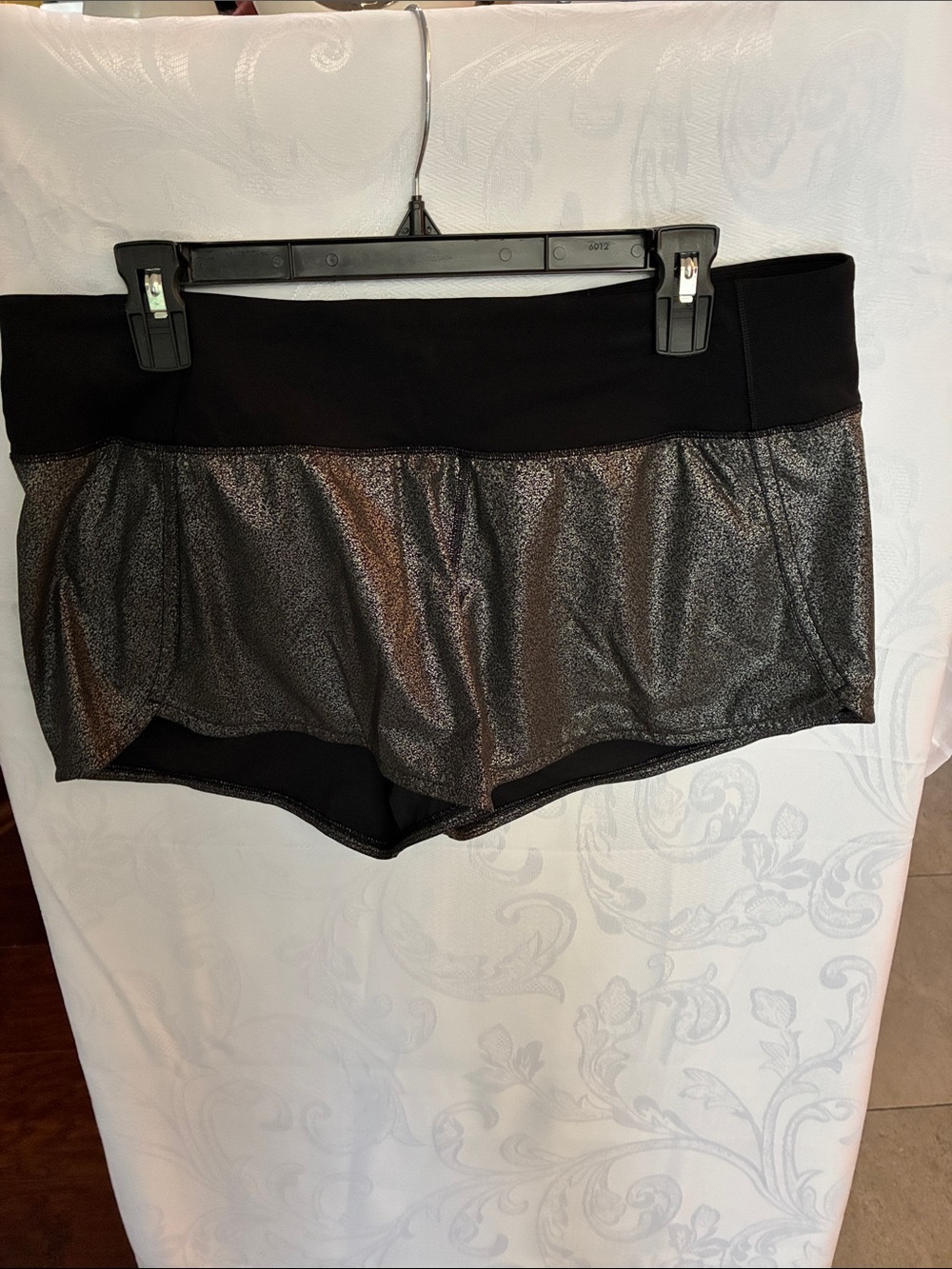 lululemon Black Glitter-Effect Athletic Shorts